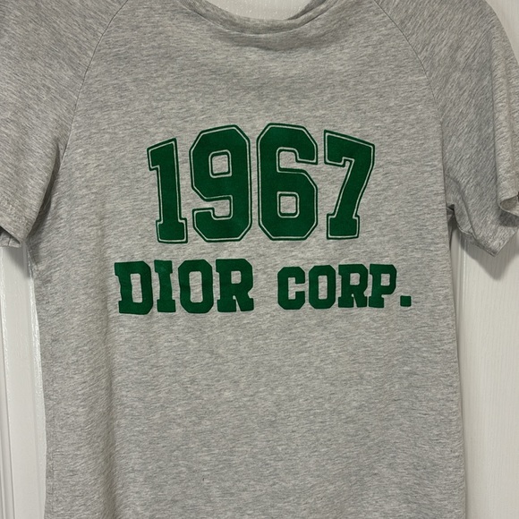 Dior T-Shirt tee Pale Gray Heathered Cotton Jersey - Picture 3 of 5